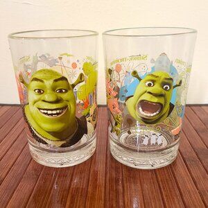RARE 2007 Shrek McDonalds Glasses (Two)